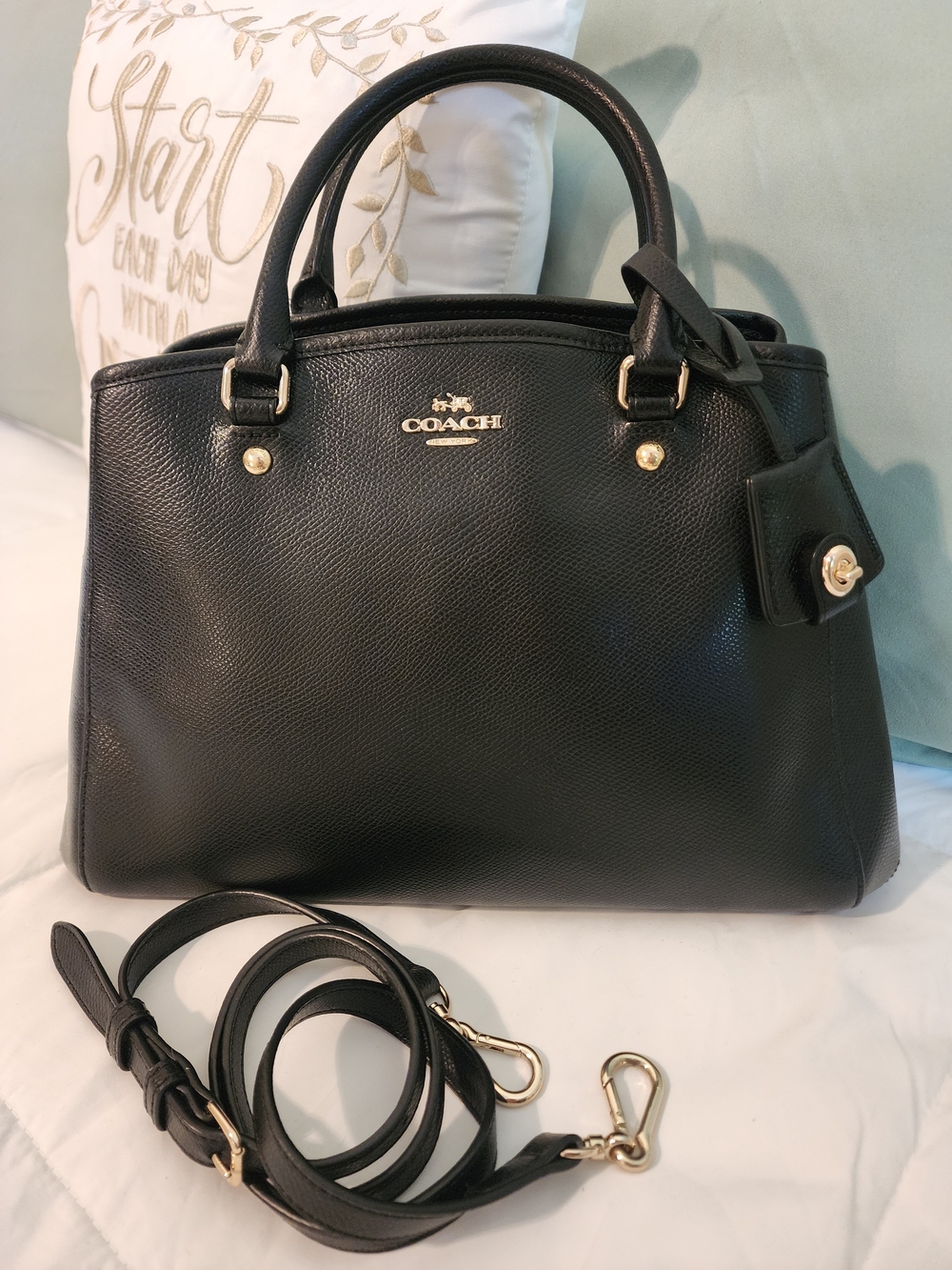 Coach Small Margot Carryall Satchel with Gold Hardware and Detachable Strap